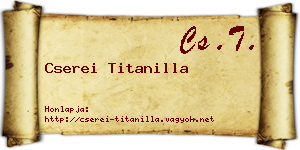 Cserei Titanilla névjegykártya